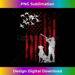Hunters Distressed Patriotic American USA Flag Duck Hunting Long Sleeve - Futuristic PNG Sublimation File - Ideal for Imaginative Endeavors