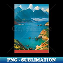 Tourism Poster Aesthetic - Coastal Beach - Unique Sublimation PNG Download - Perfect for Creative Projects