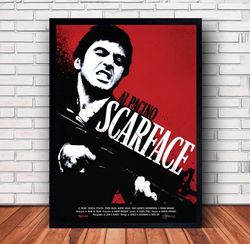 Al Pacino Scarface Movie Poster Canvas Wall Art Family Decor, Home Decor,Frame Option