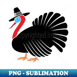 Thanksgiving Turkey With Pilgrim Hat - Creative Sublimation PNG Download - Boost Your Success with this Inspirational PNG Download