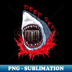 Deep Sea Shark - Decorative Sublimation PNG File - Spice Up Your Sublimation Projects