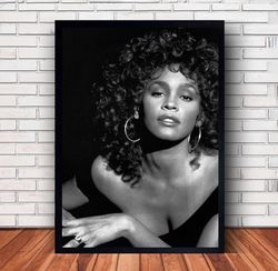 Whitney Houston Music Poster Canvas Wall Art Family Decor, Home Decor,Frame Option