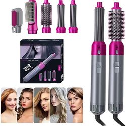 Hairdryer 5-in-1 Hot Air Comb: Curl, Straighten, Dry Automatically