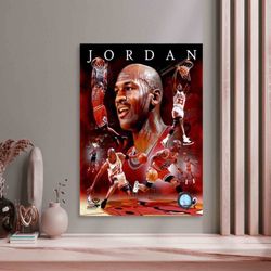 Michael Jordan Last Shot Canvas , Michael Jordan Signature Canvas Art, Ready To Hang Canvas , Best Basketball Player Art