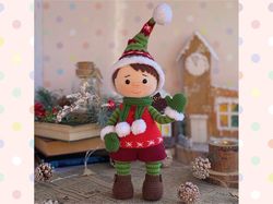 PATTERN Doll Christmas gnome crochet toy. Amigurumi doll. TUTORIAL Christmas doll in English in PDF. Christmas decor.