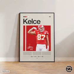 Travis Kelce Poster, Kansas City Chief Poster, NFL Poster, Sports Poster, Football Poster, NFL Wall Art, Sports Bedroom
