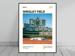 Wrigley Field Scoreboard Chicago Cubs Poster Ballpark Art MLB Stadium Poster Oil Painting Modern Art Art