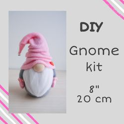 DIY gnome making kit. Supplies and materials for soft gnome