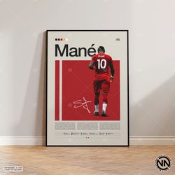 Sadio Mane Poster, Bayern Munich Poster, Soccer Gifts, Sports Poster, Football Player Poster, Soccer Wall Art, Sports Be