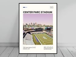 Center Parc Stadium Print  Georgia State Panthers Poster  NCAA Stadium Poster   Oil Painting  Modern Art   Travel Print