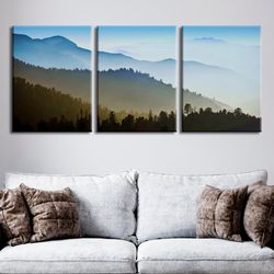 Landscape pine tree wall art Forest and mountain wall art set print Living room nature poster set of 3 canvas Bedroom 3