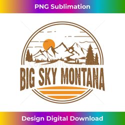 Vintage Big Sky, Montana Mountain Hiking Souvenir Print Long Sleeve - Sublimation-Optimized PNG File - Infuse Everyday with a Celebratory Spirit