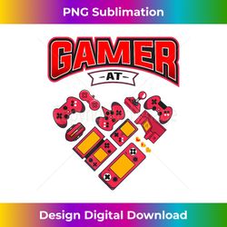 Video Gamer at Heart Gift Mens Boys Valentines Day - Chic Sublimation Digital Download - Chic, Bold, and Uncompromising