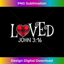 Loved John 316 Red Plaid Heart Christian Valentines Day - Edgy Sublimation Digital File - Striking & Memorable Impressions