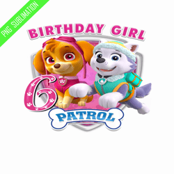 6th birthday girl patrol png