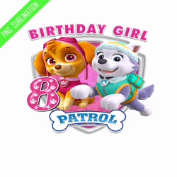 8th birthday girl patrol png