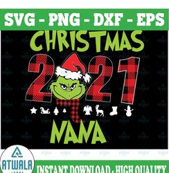 Christmas 2021 Nana Grinch PNG Quarantined Christmas, Xmas 2021 sublimation, Grinch, Sublimation