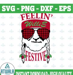 Feelin' Festive svg,Feelin' Willie Christmas SVG / Willie Nelson Christmas SVG Digital Cutting File dxf,eps,png, Digital