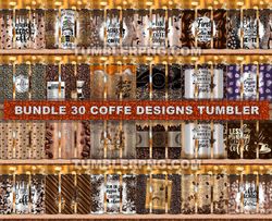 Bundle 30 Coffe Design Tumbler, Tumbler Bundle Design, Sublimation Tumbler Bundle, 20oz Skinny Tumbler 14