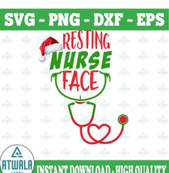 Grinch Nurse Christmas, Resting Nurse Face, Nurse Christmas, Quarantine 2021 PNG INSTANT DOWNLOAD/Png Printable/ Sublima