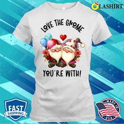 Love the Gnome You are Two - Gnomes, Flowers, Balloons T-Shirt - Olashirt