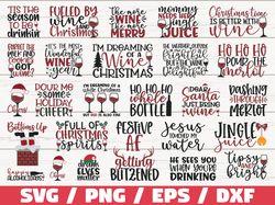 Christmas Wine SVG Bundle, Funny Christmas SVG, Cut File, Cricut