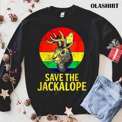 Save The Jackalope, Vintage Retro Camping Lover Jackalope Vintage T-shirt - Olashirt