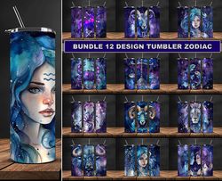 Bundle 12 Design Tumbler Zodiac, Tumbler Bundle Design, Sublimation Tumbler Bundle, 20oz Skinny Tumbler 50