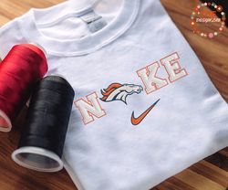 NIKE NFL Denver Broncos Embroidered Sweatshirt, NIKE NFL Sport Embroidered Sweatshirt, NFL Embroidered Shirt