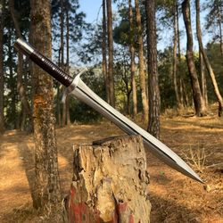 Greek Sword, Achilles Replica Sword, Handmade Knife with Sheath | 25-inch 5160 Steel Blade, Ready to Use | Knife Collect