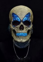 Skull mask - tattoo / Blue Butterfly