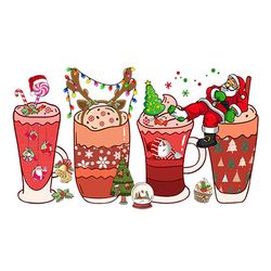 Santa Christmas Coffee Png, Coffee Png, Merry Xmas Png, Christmas Inspired Coffee, Christmas Latte Png Instant Download
