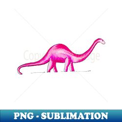 Pink Diplodocus Dinosaur Watercolour Print for Kids - Creative Sublimation PNG Download - Perfect for Sublimation Art