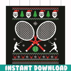 Christmas Tennis Svg, Christmas Svg, Tennis Svg, Tennis Racket Svg, Santa Face Svg, Christmas 2020 Svg, Merry Christmas