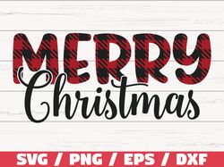 Merry Christmas SVG, Buffalo Plaid, Cut File, Cricut