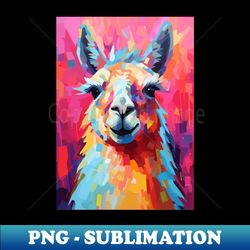 Cute Colorful Llama Abstract Art - Signature Sublimation PNG File - Boost Your Success with this Inspirational PNG Download