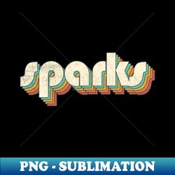 Vintage Sparks Rainbow Letters Distressed Style - High-Resolution PNG Sublimation File - Vibrant and Eye-Catching Typography