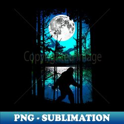 Bigfoot Moon - Sublimation-Ready PNG File - Transform Your Sublimation Creations