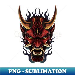 Red Oni Mask - Vintage Sublimation PNG Download - Spice Up Your Sublimation Projects