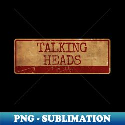 Talking Heads - siple text gold  retro vintage - Signature Sublimation PNG File - Spice Up Your Sublimation Projects