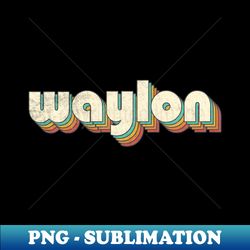 Retro Vintage Rainbow Waylon Letters Distressed Style - Instant PNG Sublimation Download - Revolutionize Your Designs