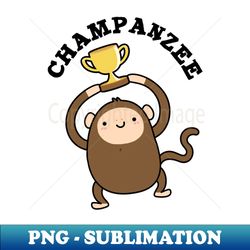 Champanzee Cute Champion Chimpanzee Pun - Creative Sublimation PNG Download - Defying the Norms