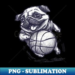 Pug Plying Basketball - Instant Sublimation Digital Download - Instantly Transform Your Sublimation Projects