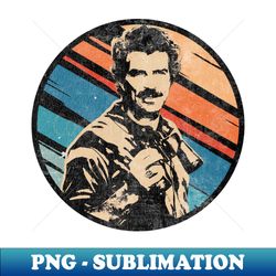 circle retro vintage - tom selleck - high-resolution png sublimation file - transform your sublimation creations