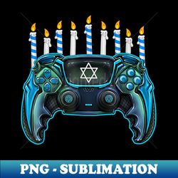 video game controller hanukkah menorah candles - sublimation-ready png file - bold & eye-catching