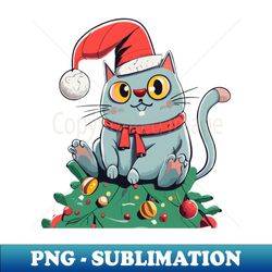 cat christmas hat - cat christmas gift - instant sublimation digital download - unlock vibrant sublimation designs