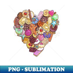 Cookie Lover Heart Made Of Biscuits - Vintage Sublimation PNG Download - Add a Festive Touch to Every Day