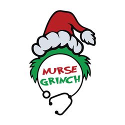 Nurse Grinch Christmas Svg, Santa Hat Christmas Svg, Grinch Christmas Svg, Logo Christmas Svg, Instant download