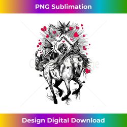 Fallen Angel on Demon Horse Aesthetic Horror Occult - Edgy Sublimation Digital File - Infuse Everyday with a Celebratory Spirit