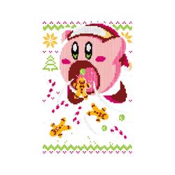 Cute Pink Kirby And Cookie PNG Sublimation Download